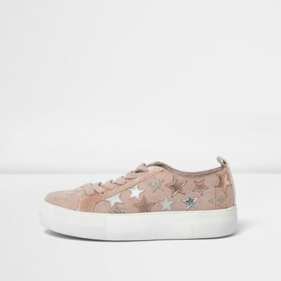 Pink sparkly star trainers